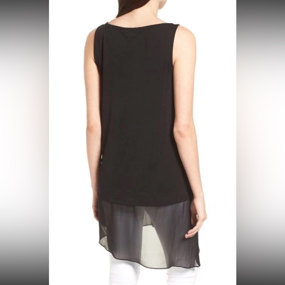 Eileen Fisher Black Stretch Silk Jersey Asymmetrical Tunic 1X $258 - Picture 2 of 9